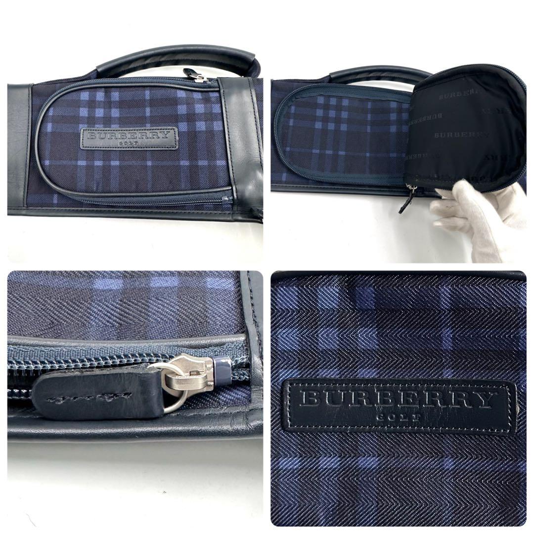 BURBERRY GOLF ノバチェック クラブケース 練習用 ナイロン 紺