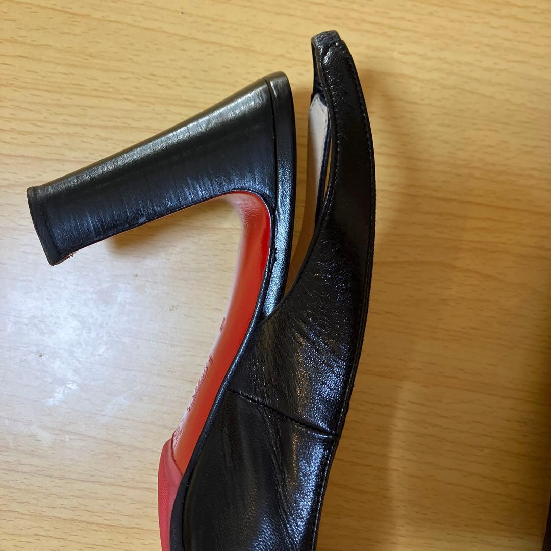 【希少】クリスチャンルブタン　チャンキーヒール　スリングバック　38