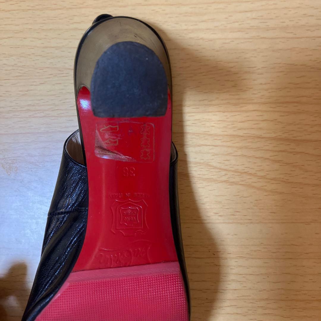 【希少】クリスチャンルブタン　チャンキーヒール　スリングバック　38