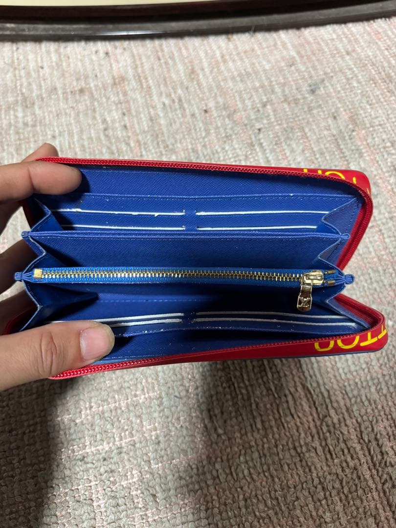 ルイ・ヴィトン 長財布 ネイビー/レッド