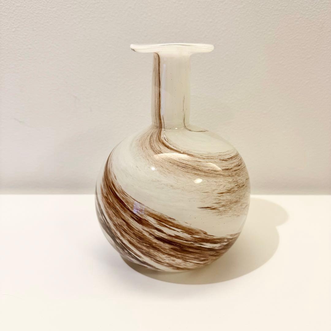 ヴィンテージ　マーブル　フラワーベース　ALUM BAY GLASS