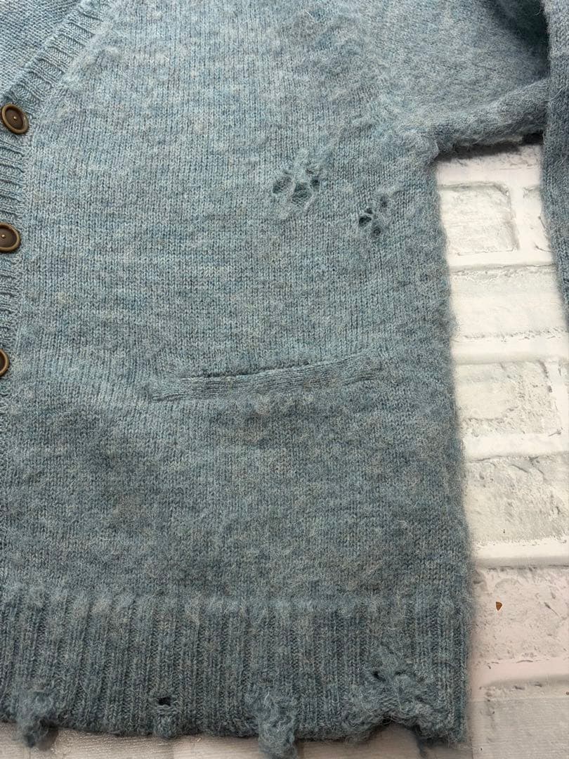 美品　24AW F/CE DISTRESSED KNIT CARDIGAN