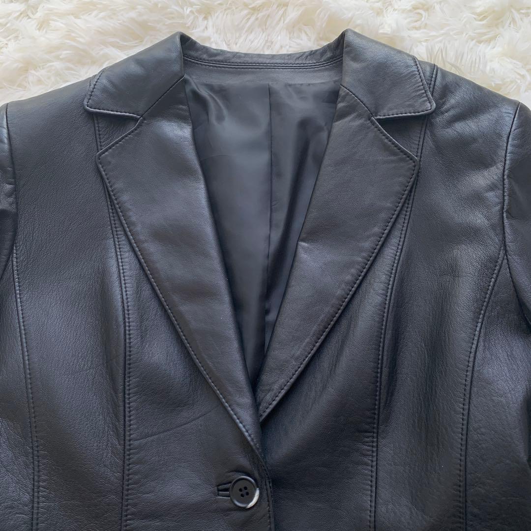 新品　高級　羊革　レザージャケット　定価20万円　ブラック　9号M 本革　黒