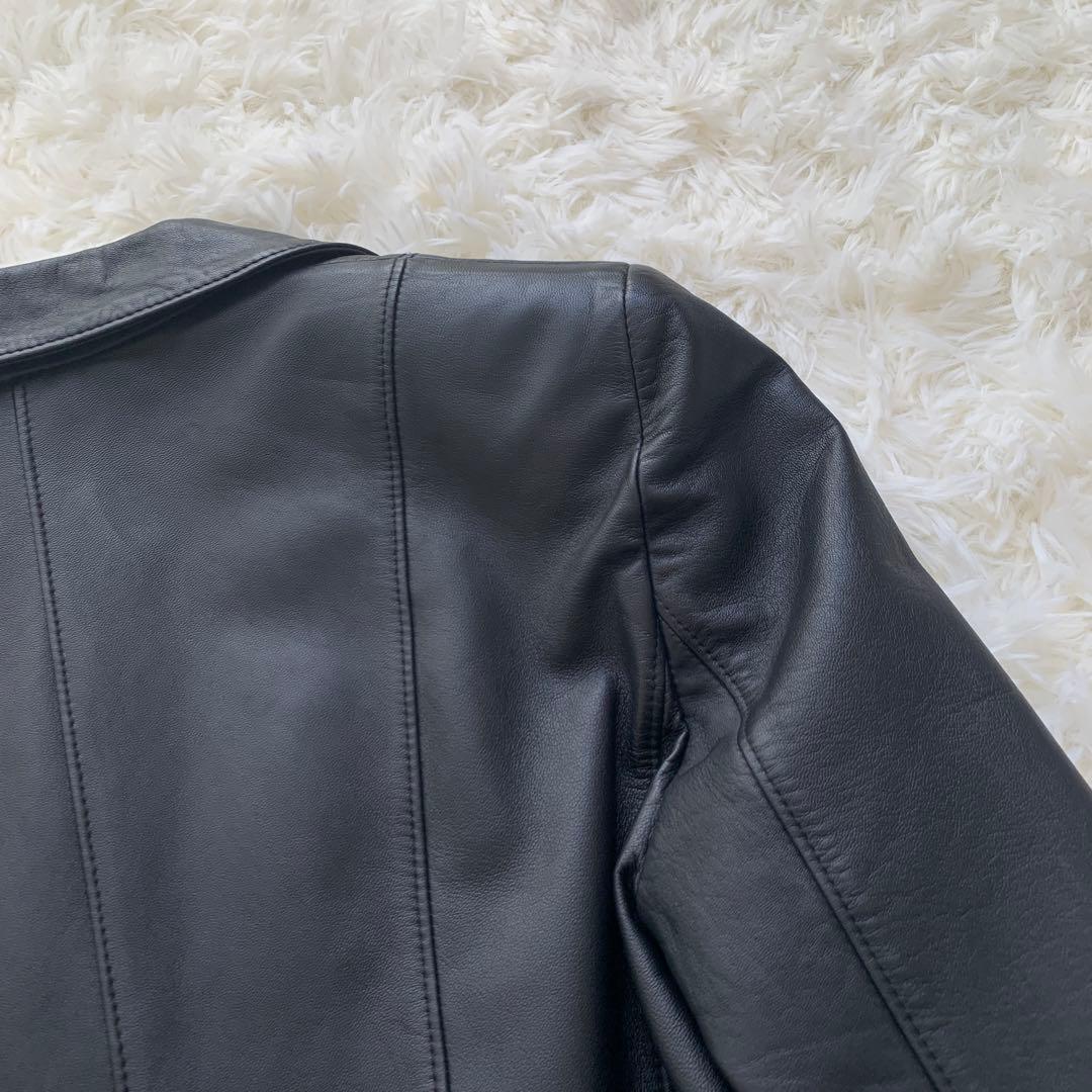 新品　高級　羊革　レザージャケット　定価20万円　ブラック　9号M 本革　黒