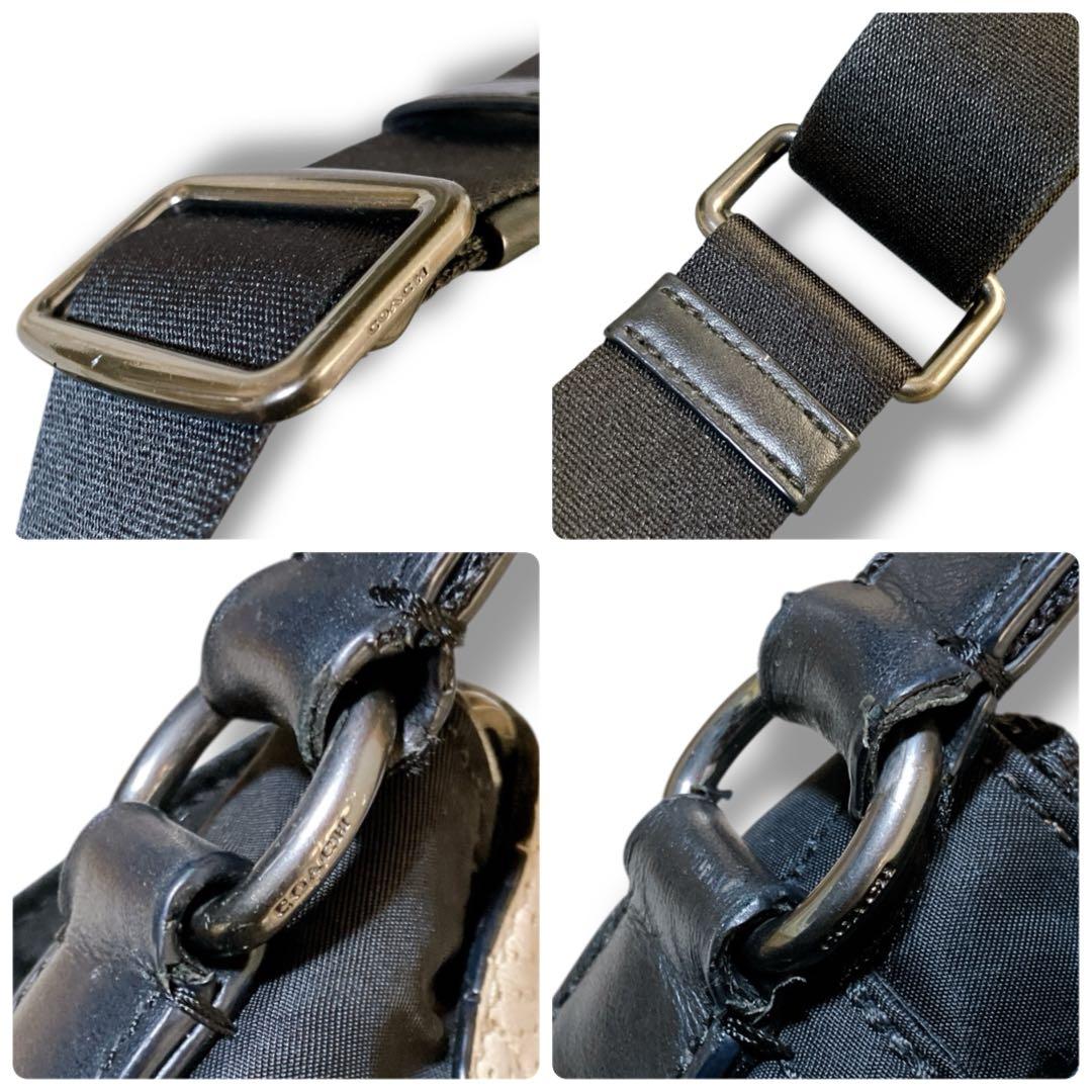 コーチ 斜め掛け可 パンチングフラップ メッセンジャーバッグ ブラック ベージュ