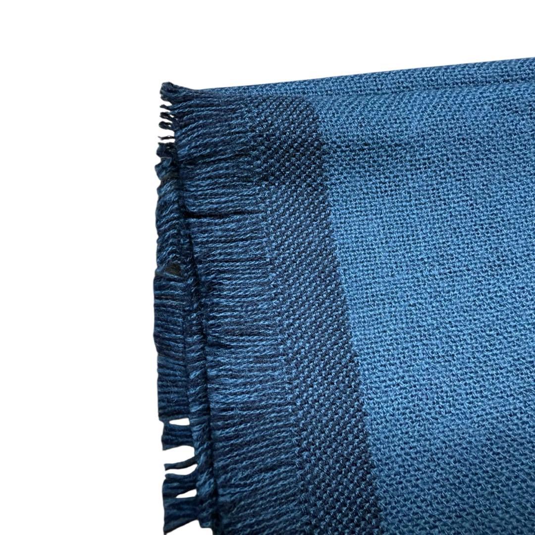 未使用 ermenegildo zegna マフラーブルー系色　リバーシブル