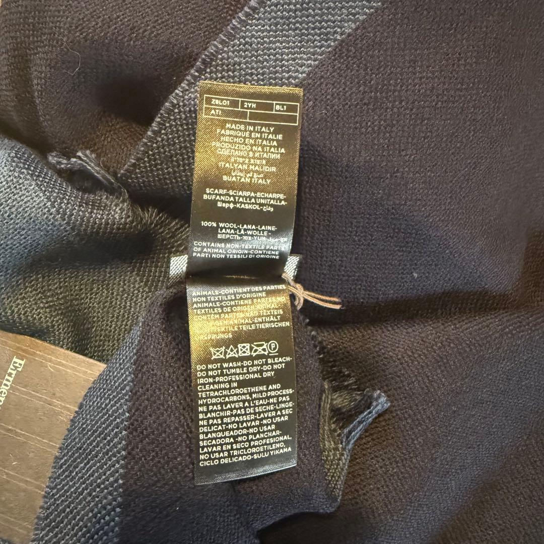 未使用 ermenegildo zegna マフラーブルー系色　リバーシブル