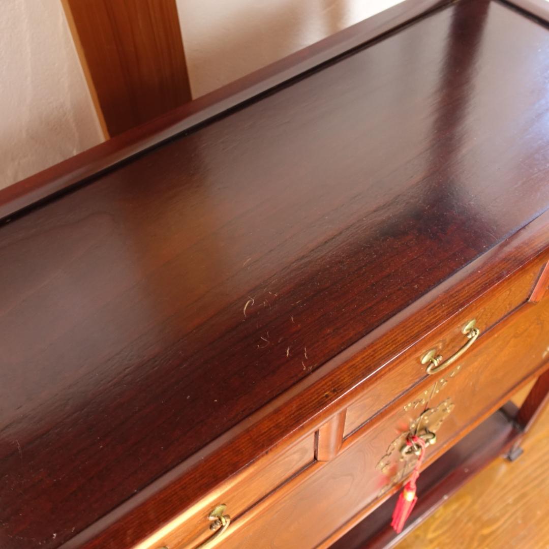 李朝家具 四方卓子 李朝棚 朝鮮棚 タクジャ 飾棚 民芸家具 鍵付