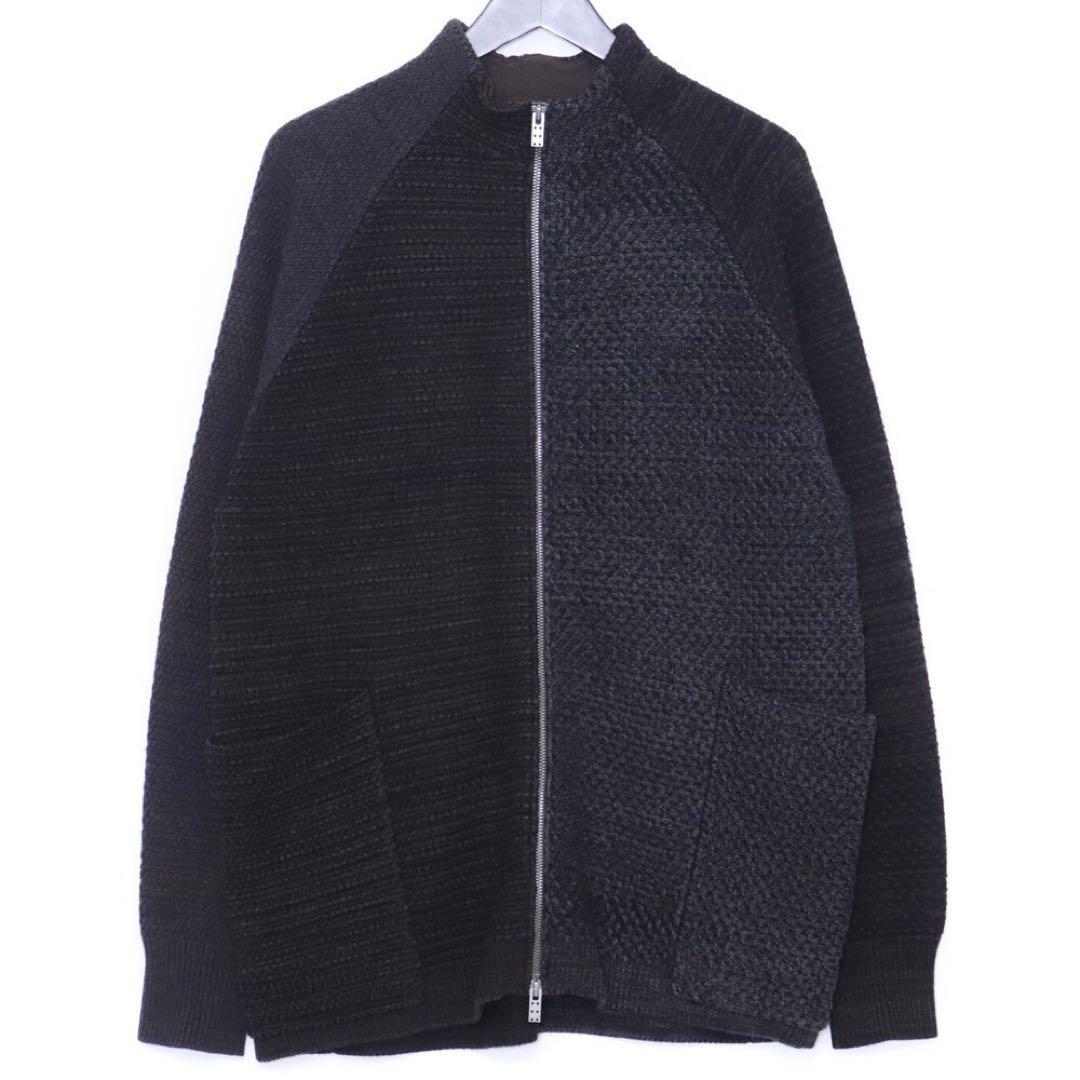 DEVOAメリノウール ニット カーディガン ブラック3