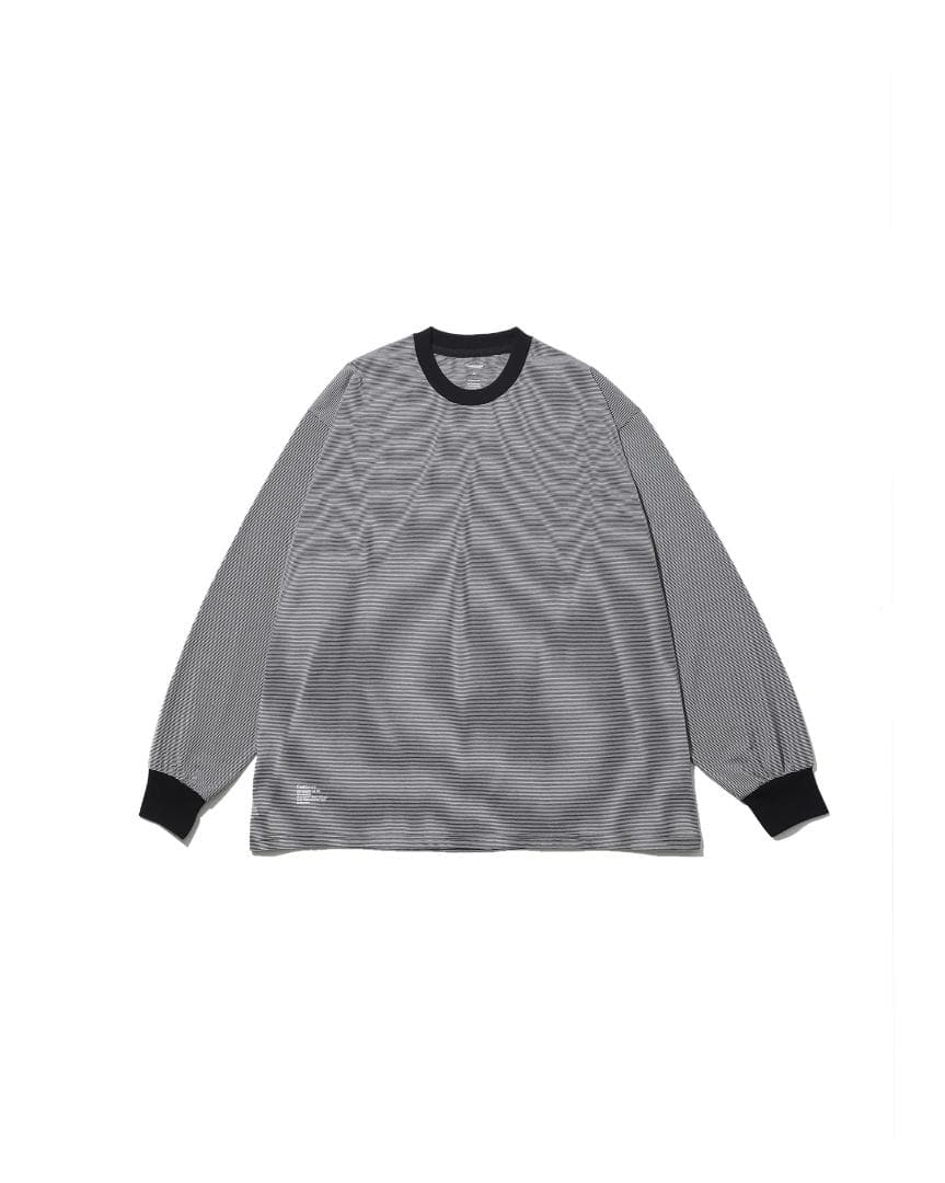 フレッシュサービス MICRO BORDER L/S TEE WH*BK M