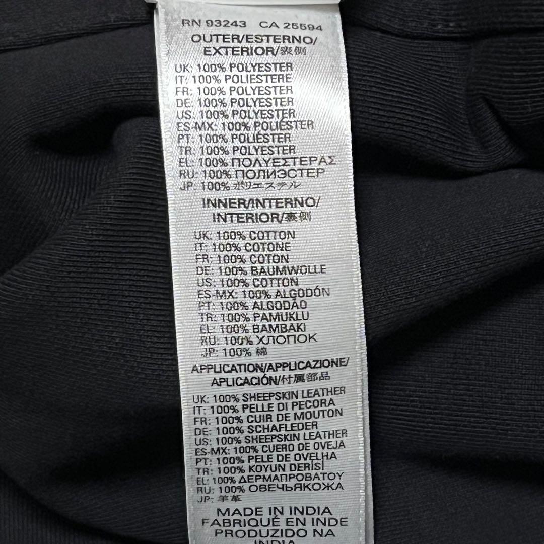 【美品】ディーゼル　レザーメッシュフーディージャケット　羊革　黒　S　レディース