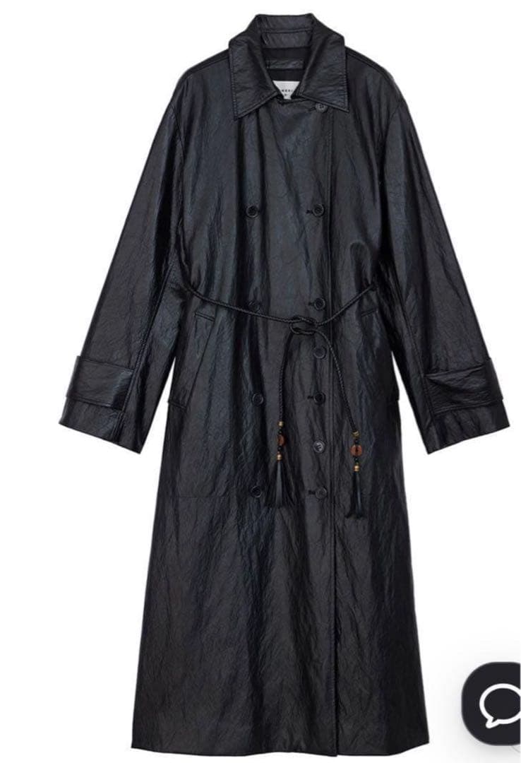 ジャケット・アウター AMERI RAFFINE FAKE LEATHER TRENCH COAT