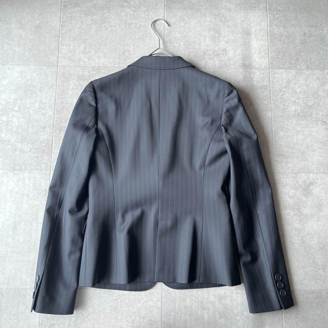 【美品】iCB complete ストライプ パンツスーツ セットアップ 紺 9