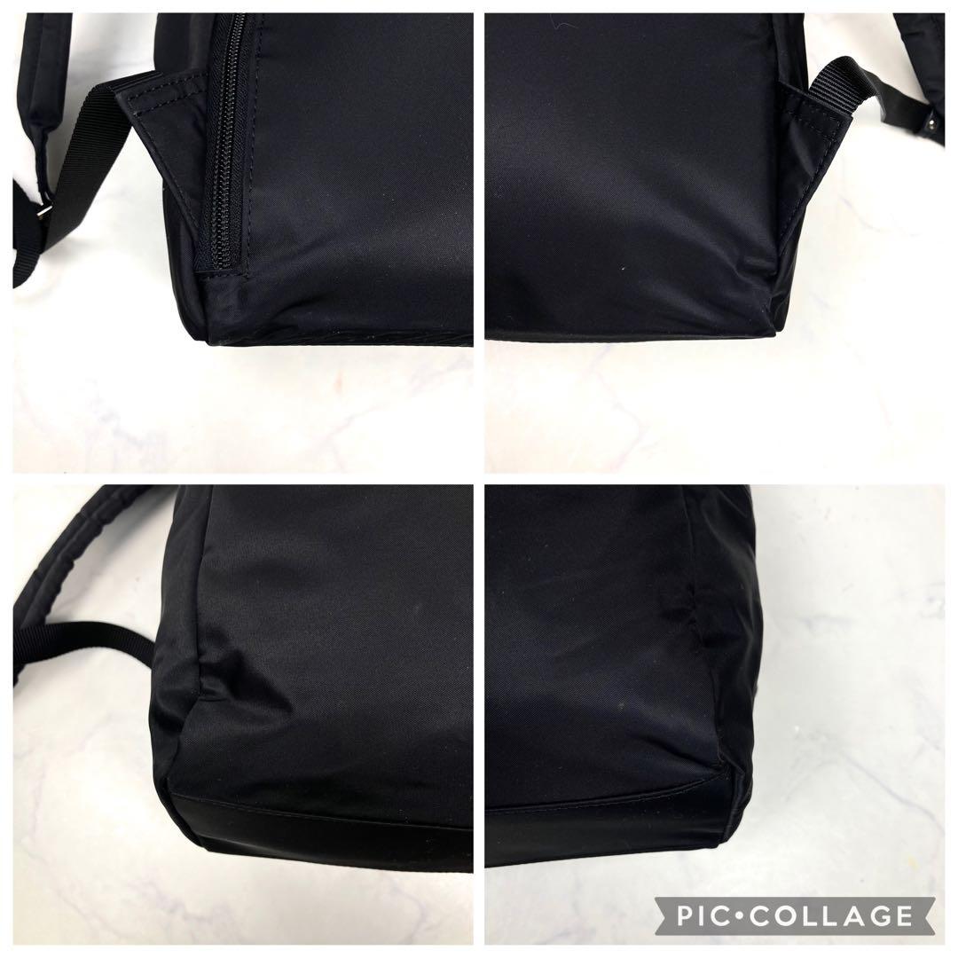 【美品】agnes b. ナイロンリュック ブラック 多ポケット 軽量