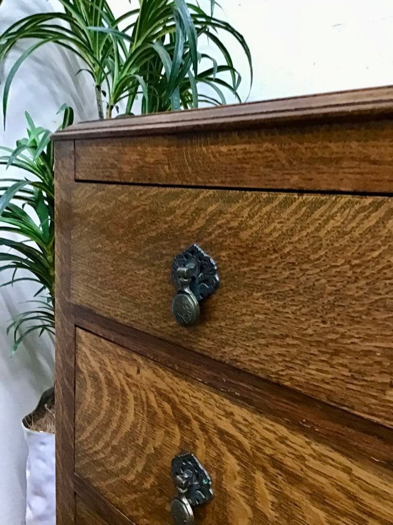 Misako☆管165☆イギリス製☆アンティーク☆オーク材☆4段チェスト