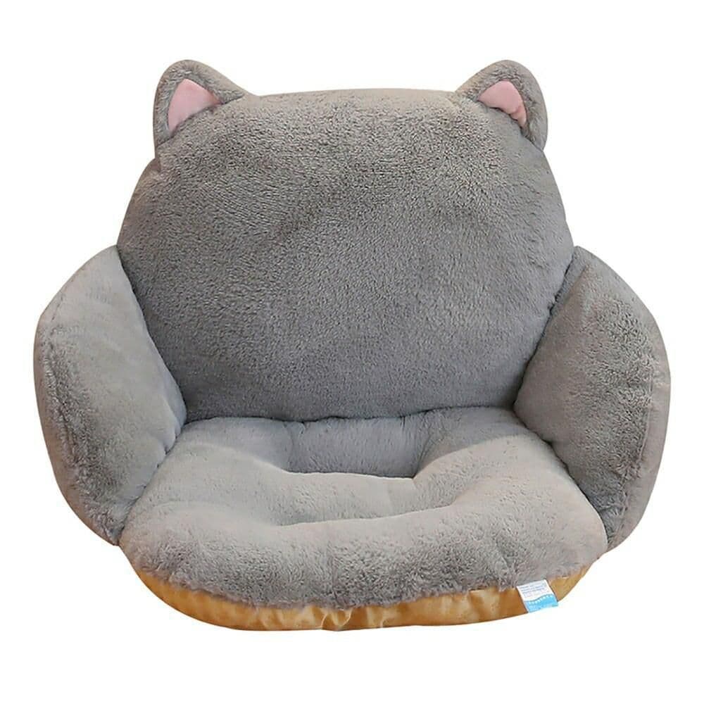 〇３個セット 猫のチェアクッション☆　椅子 クッション 座椅子 猫 グレー