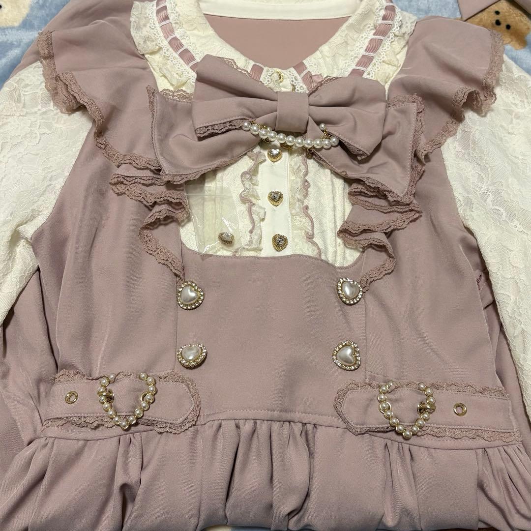 LIZLISA ダブルハートラッフルワンピース