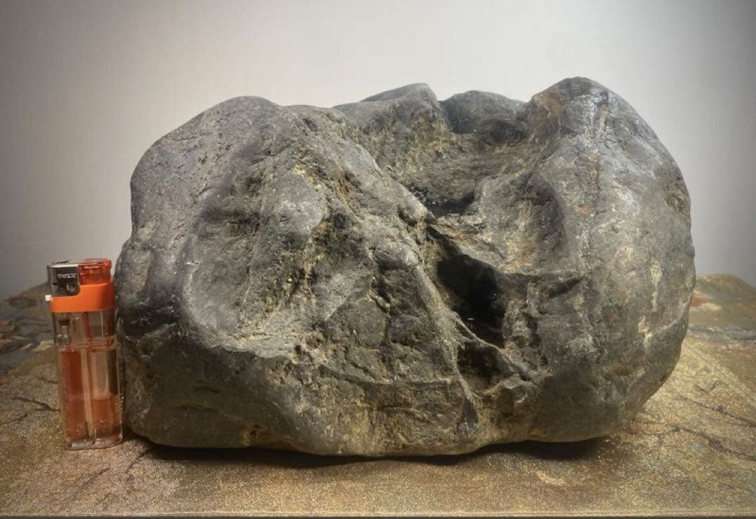 6912 八海山石 溜まり石 ウブ 銘 摩周湖 横30(cm)重量:16.6kg