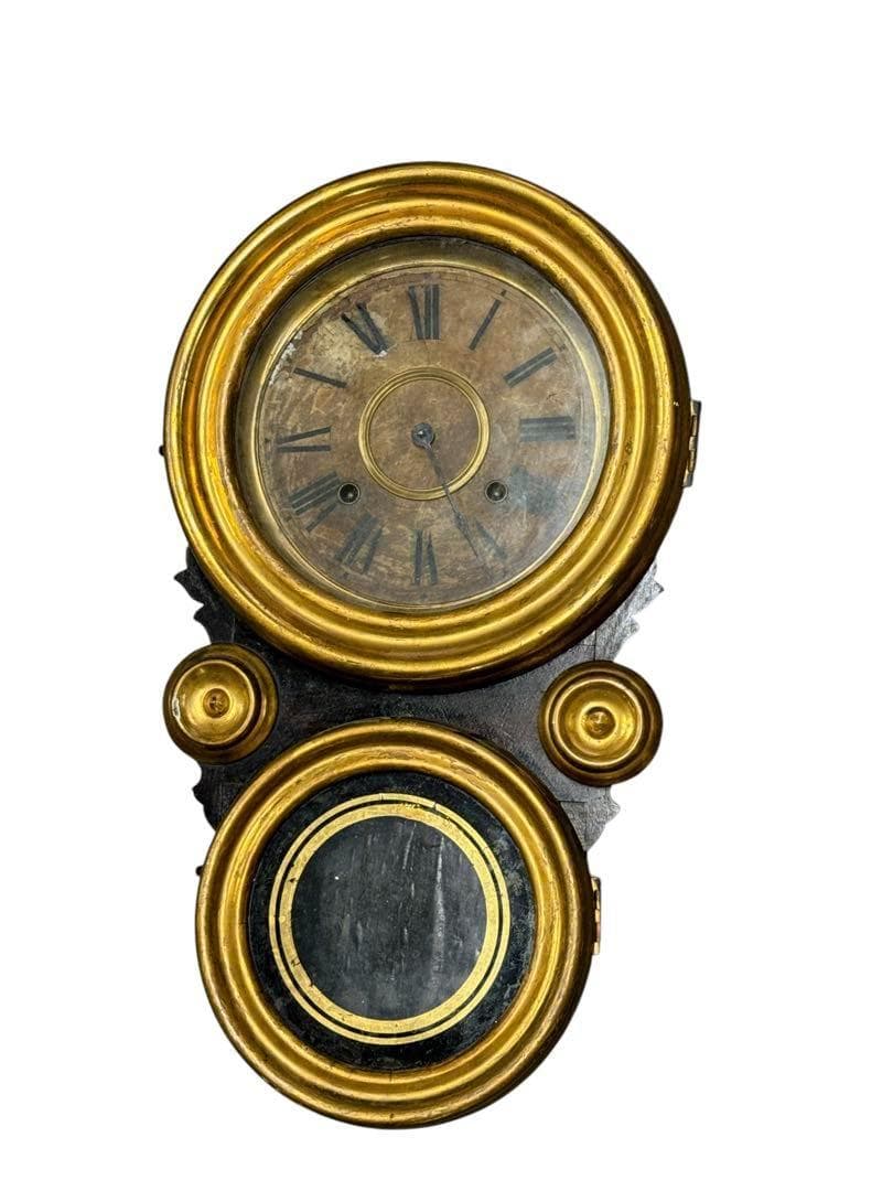 ダルマ　柱時計　古時計　振り子　ゼンマイ　ボンボン　レトロ　現状品