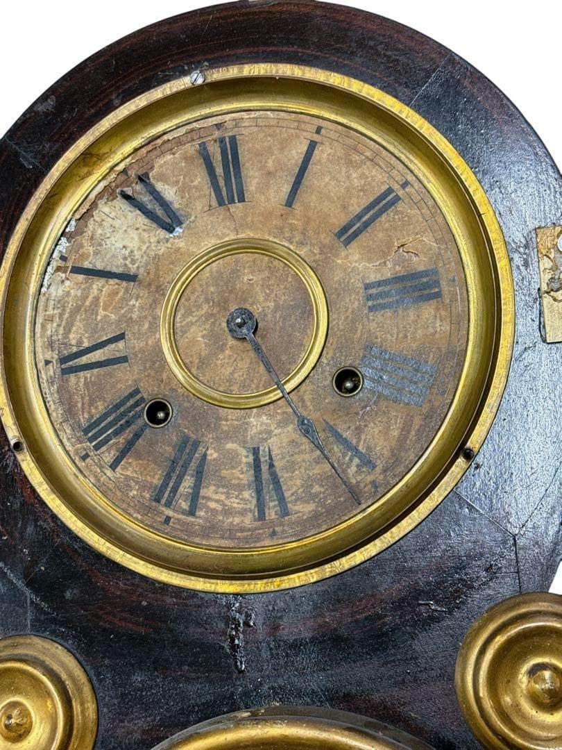 ダルマ　柱時計　古時計　振り子　ゼンマイ　ボンボン　レトロ　現状品