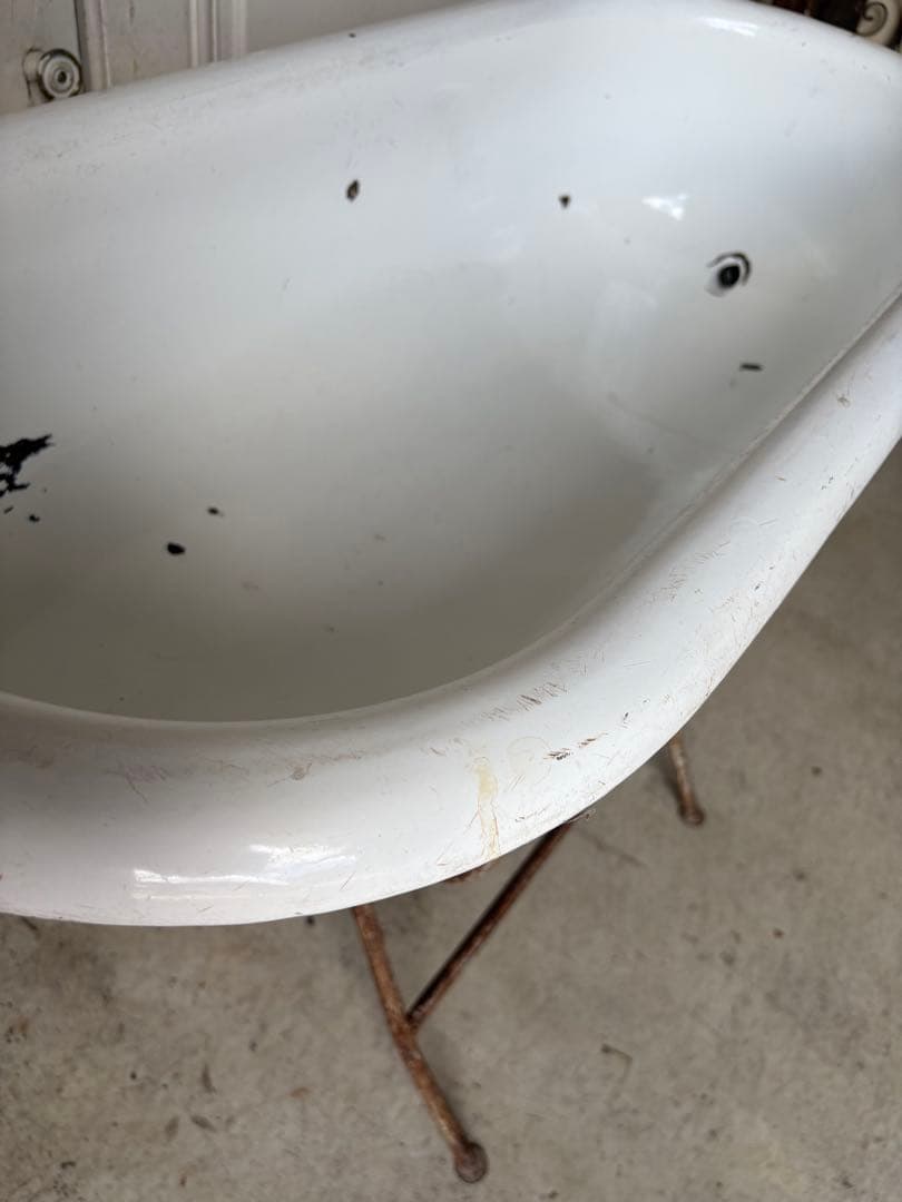 ベビーバス　ホーロー　アンティーク