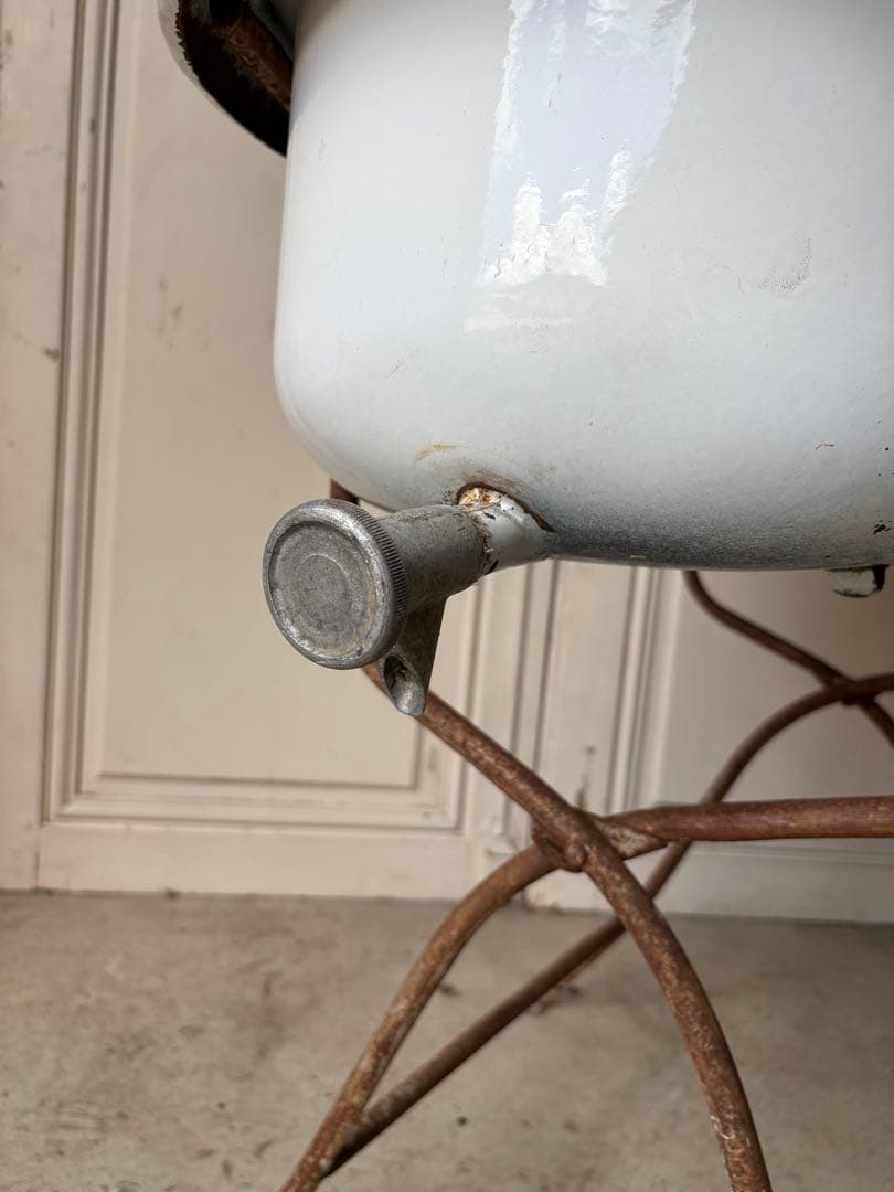 ベビーバス　ホーロー　アンティーク