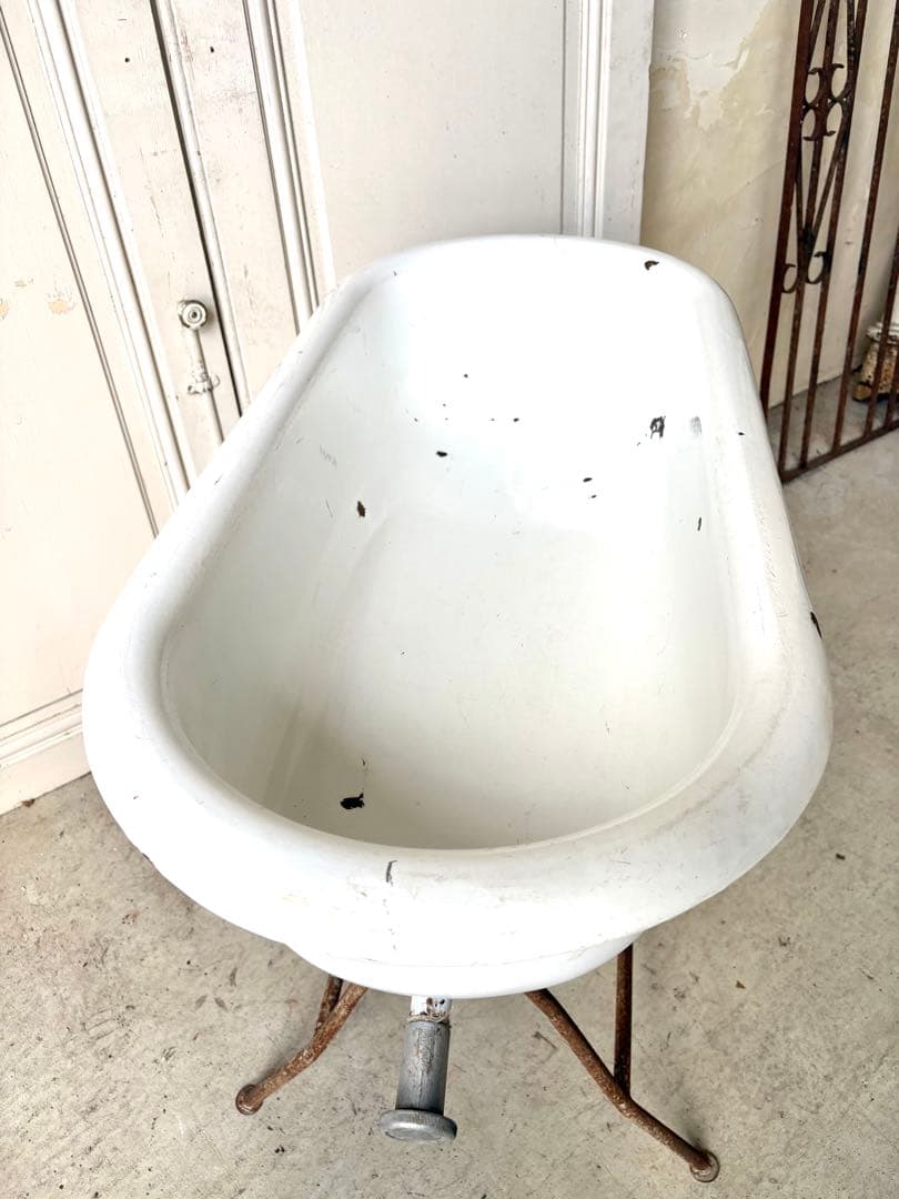 ベビーバス　ホーロー　アンティーク