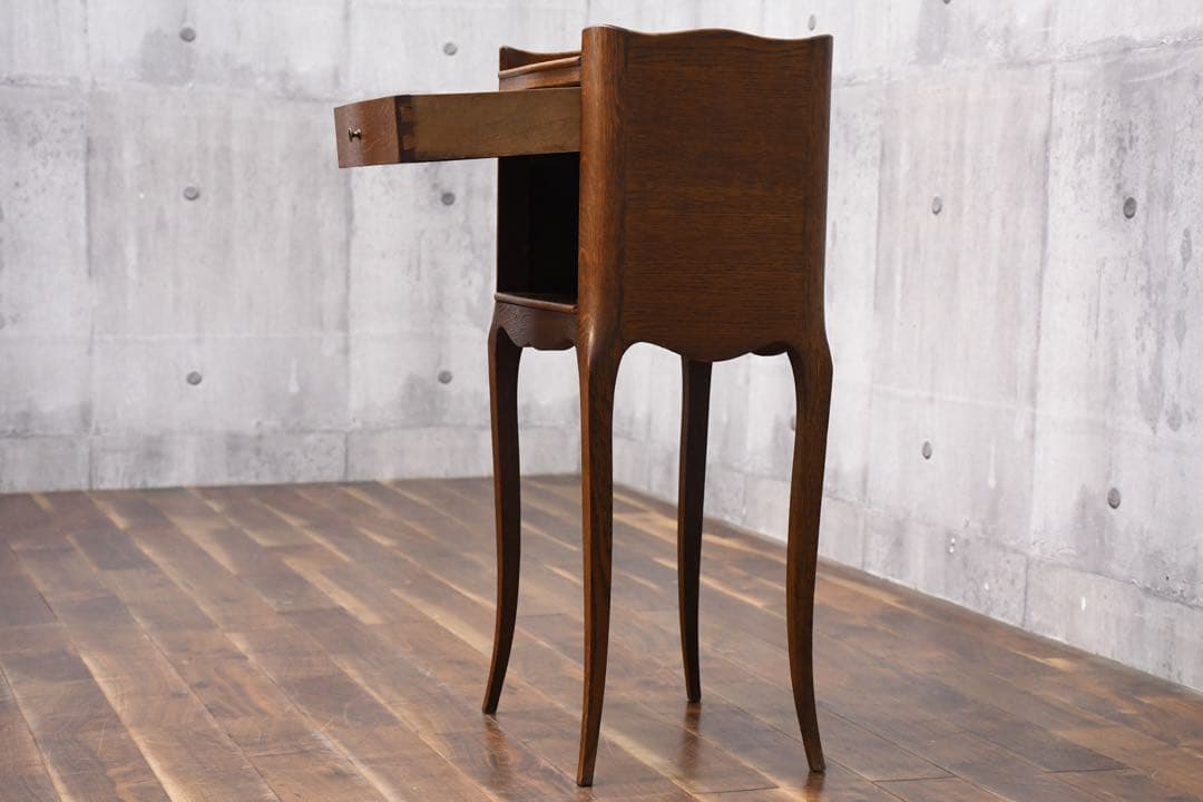 EBK41 フランスアンティーク ナイトテーブル サイドテーブル オーク材