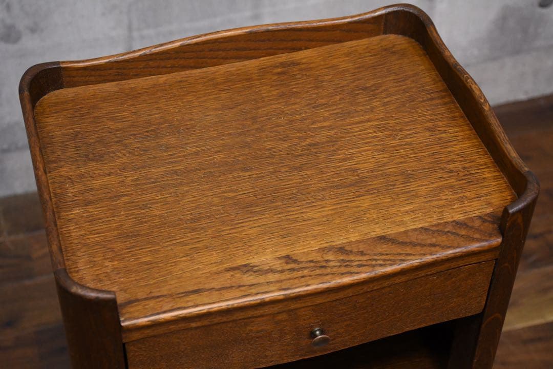 EBK41 フランスアンティーク ナイトテーブル サイドテーブル オーク材