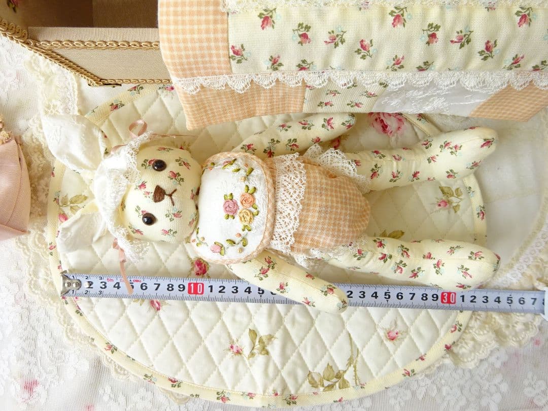 マニー　うさぎのぬいぐるみベッドルーム　コラージュウォールポケット　ローズイマン