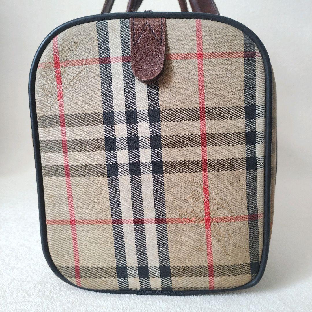 BURBERRY ミニボストンバッグ キャンバス ノバチェック シャドーホース