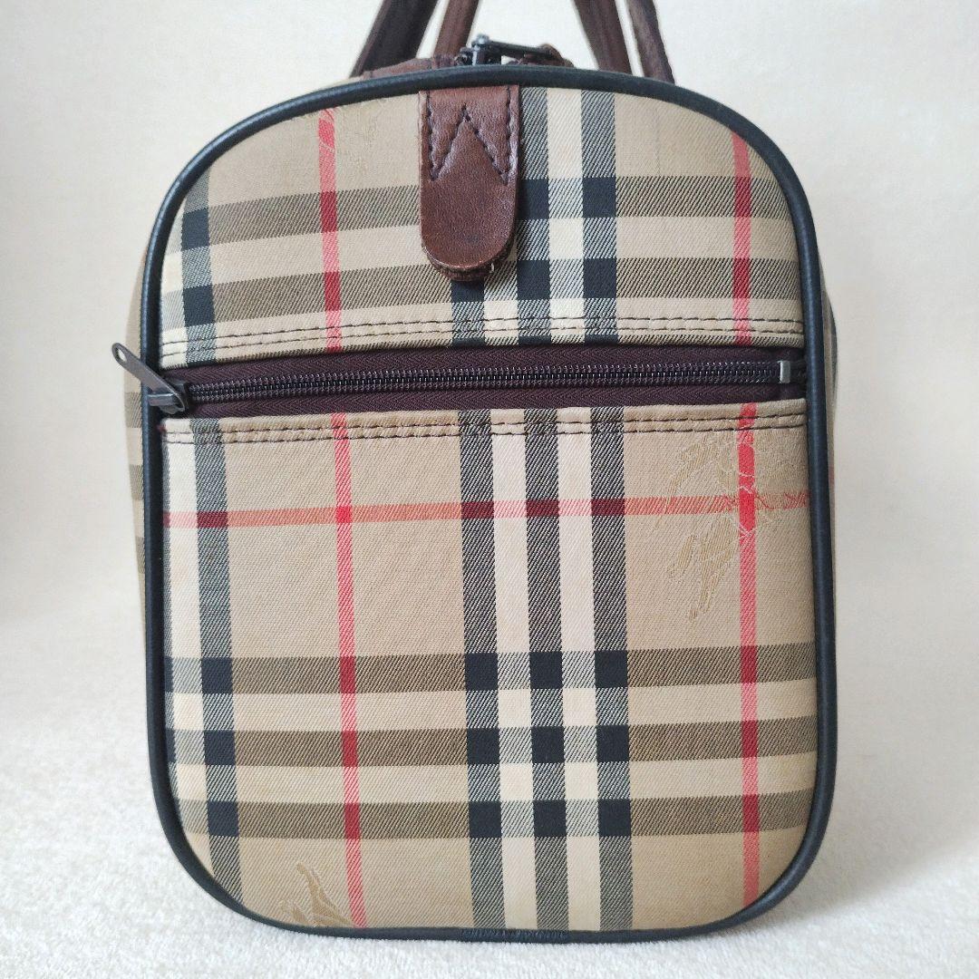 BURBERRY ミニボストンバッグ キャンバス ノバチェック シャドーホース