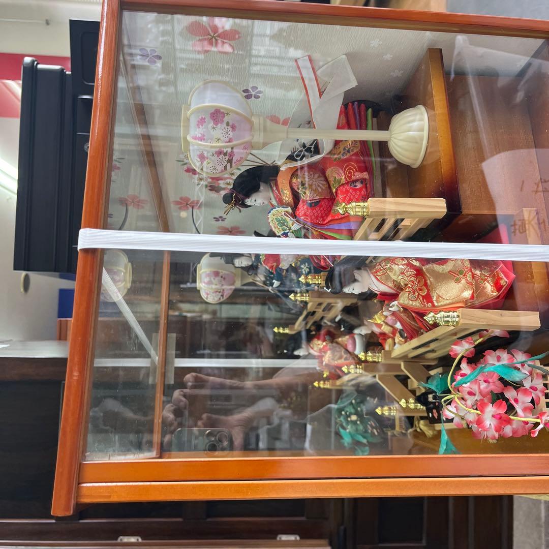 わかさや人形店閉店処分　全品9割引き雛人形 ガラスケース付き　オルゴール付き