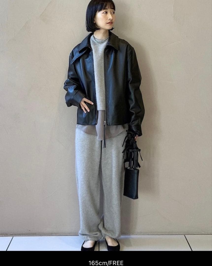 新品未使用【SALON adam et rope】ラムレザージップブルゾン