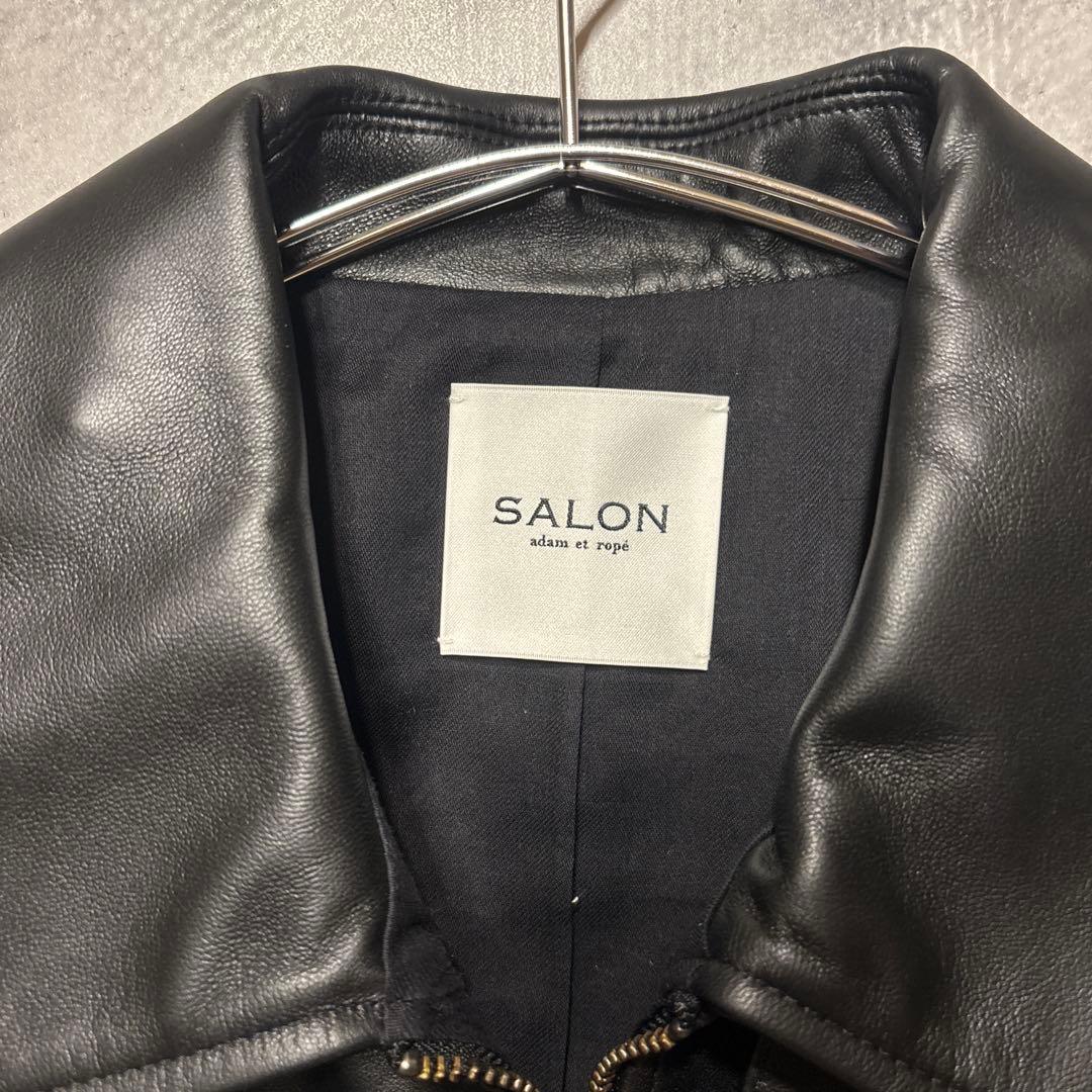 新品未使用【SALON adam et rope】ラムレザージップブルゾン