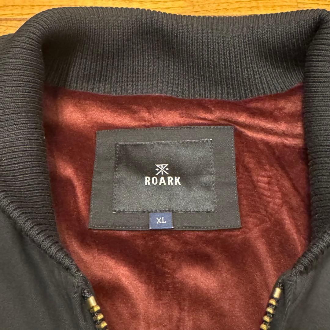 ROARK ボンバージャケット 刺繍 ブラック XLサイズ