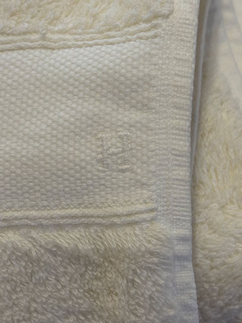 エルメス　大判タオル　綿100% ホワイト　157×84cm