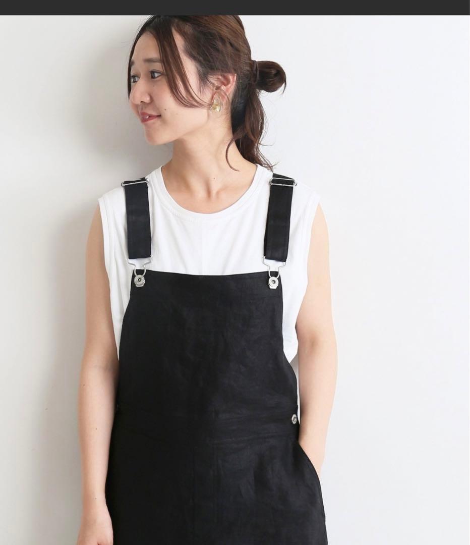 SLOBE IENA♡リネンジャンパースカート　36サイズ　ブラック