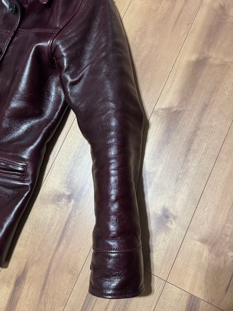 Y2 LEATHER アリニンホースカーコート　チェリー