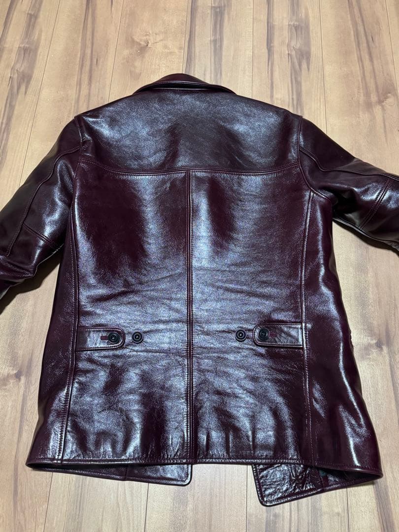 Y2 LEATHER アリニンホースカーコート　チェリー