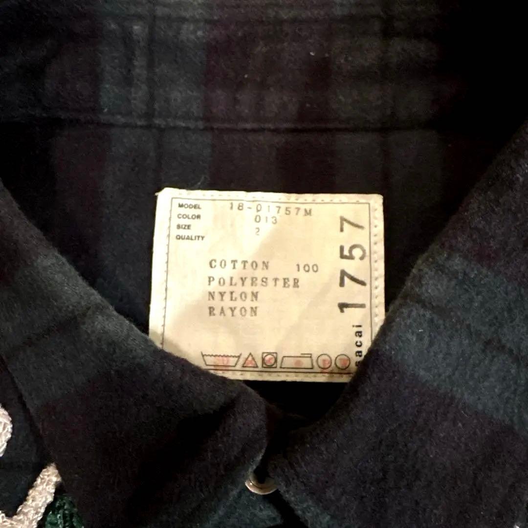 sacai 18AW シャツ 刺繍 ブラックウォッチ