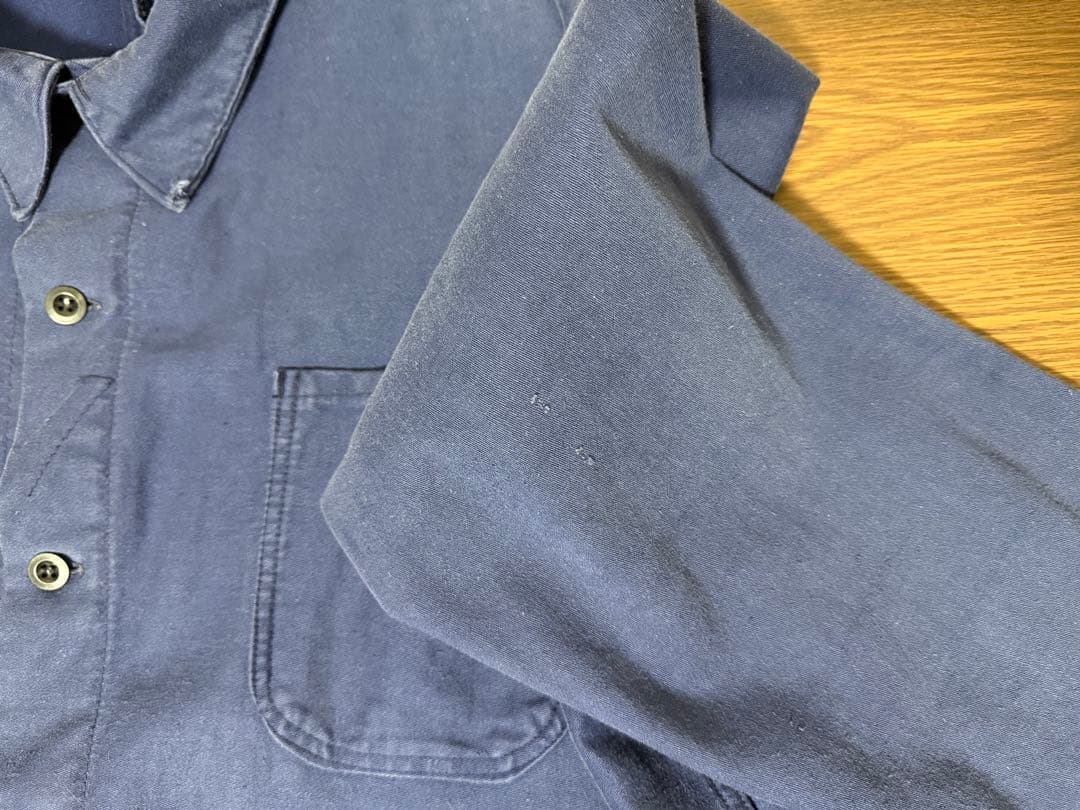 80s–90s Unknownフレンチ モールスキン ワークジャケット ブルー