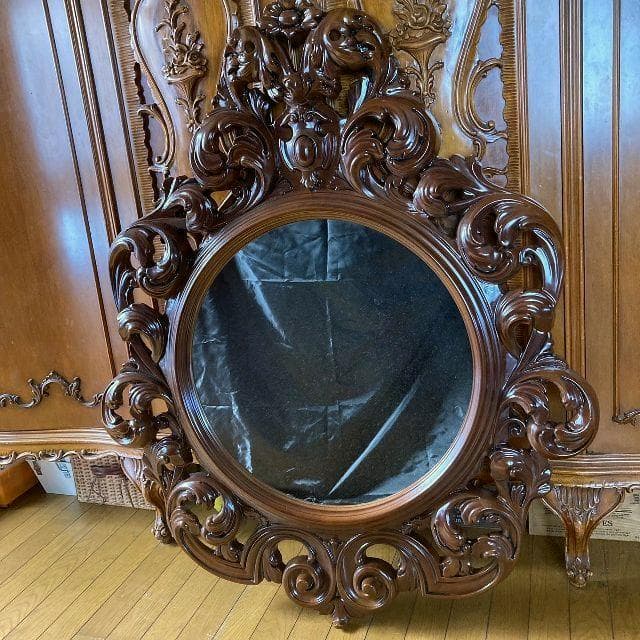 イタリア ヴィンテージ ロココ様式 大型ウォール ミラー ヨーロピアン 壁掛け鏡