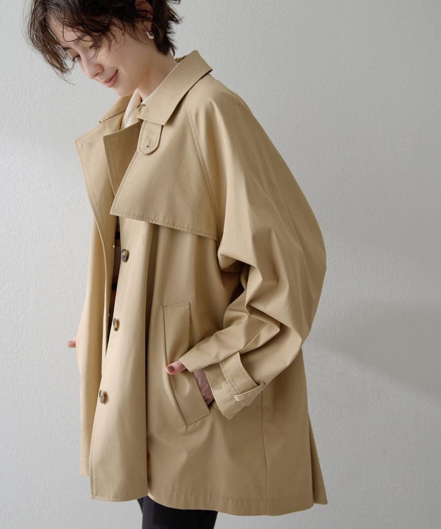 ウィムガゼット THE PAUSE ショートバルマカンコート ベージュ