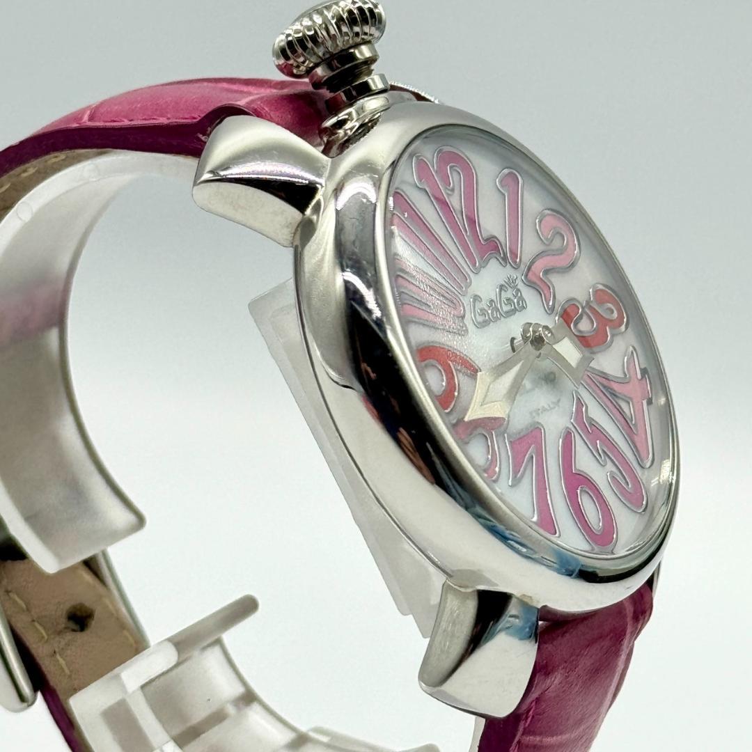 稼働品 GaGa MILANO ガガミラノ 腕時計 マヌアーレ40 シェル文字盤