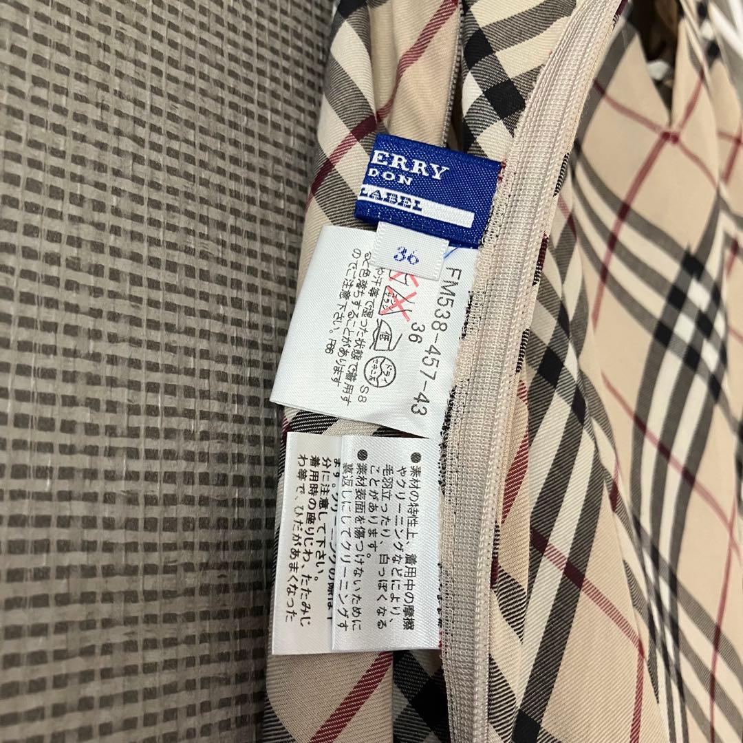 美品 バーバリーブルーレーベル プリーツワンピース ノバチェック 36