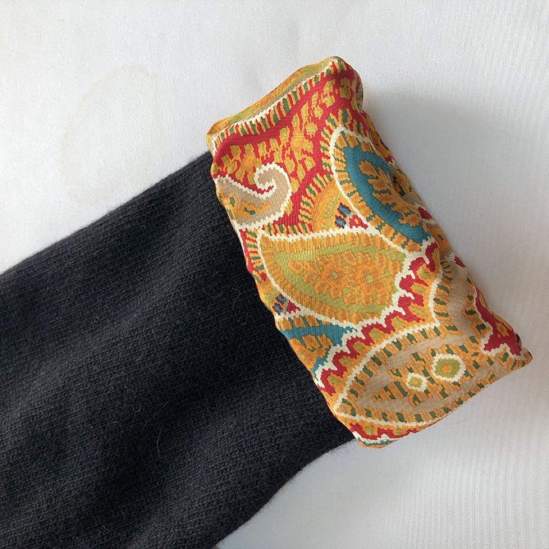 ETRO*エトロ　大きいサイズ48 ニットワンピース　ペイズリー柄 襟 ロング