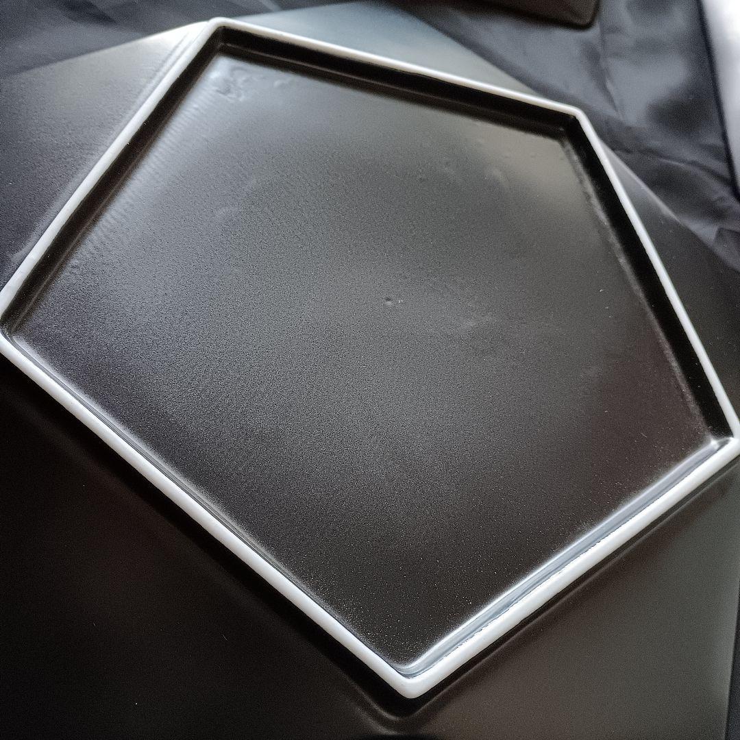黒いダイヤモンド型皿3枚セットアポロ黒28cmプレート 30×28.5×3.4㎝