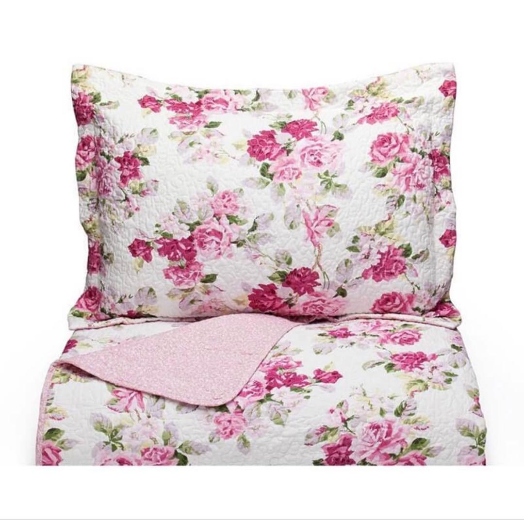 Laura Ashley リバーシブルベッドキルト３点セット キングサイズ