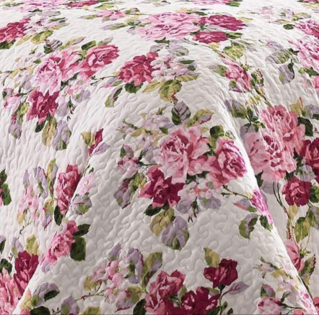 Laura Ashley リバーシブルベッドキルト３点セット キングサイズ